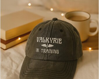 Valkyrie In Training ACOTAR hat Nesta Archeron Lady Death Vintage Embroidery Cap SJM LICENSED Merch Sarah J Maas gifts Bookish dad hat