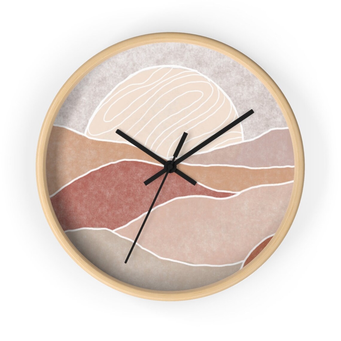 Boho Wall Clock Bohemian Wall Clock Retro Sunset Boho Summer Etsy