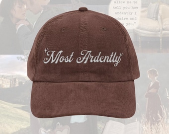 Most ardently hat Vintage bookish Embroidery Cap Pride and Prejudice Jane Austen merch bibliophile book club lover reading gift for her