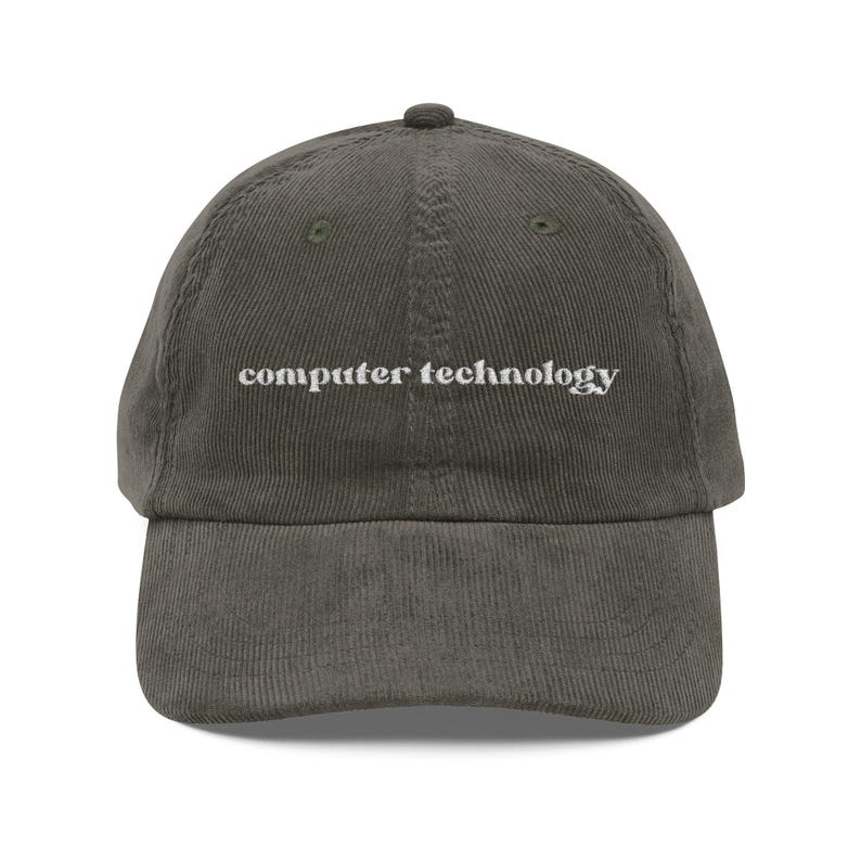 Bestickte Cordmütze für Computertechniker, Geschenk für IT-Fachleute, Kappe für technischen Support, Mütze für Informatiker Bild 4