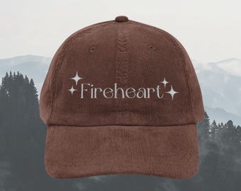 Throne of glass hat TOG Fireheart Vintage Corduroy Embroidery Cap SJM LICENSED merch Aelin Rowan Bookish gift idea for her
