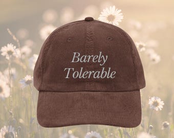 Barely tolerable hat Vintage bookish Embroidery Cap Pride and Prejudice Jane Austen merch bibliophile book club lover reading gift for her