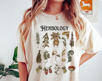 Herbology Comfort Colors shirt, Magic Wizard Plants tee, Witchcraft School tshirt, Botanical Herbology bookish book worm nerd gift