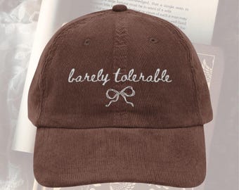 Barely tolerable hat Vintage bookish Embroidery Cap Pride & Prejudice Jane Austen merch bibliophile book club lover reading gift for her