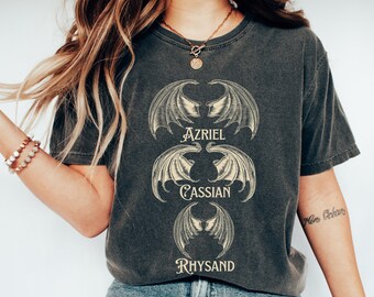Bat Boys wings ACOTAR Comfort Colors® tee OFFICIALLY licensed Sarah J. Maas SJM Merch Azriel Rhysand Cassian Illyrians of Night Court shirt