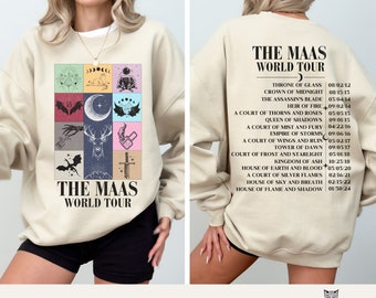 Sarah J. Maas World Tour Sweatshirt ACOTAR sweater Licensed TOG SJM merch Cassian Nesta Bat Boys Rhysand Azriel Velaris Crescent City shirt