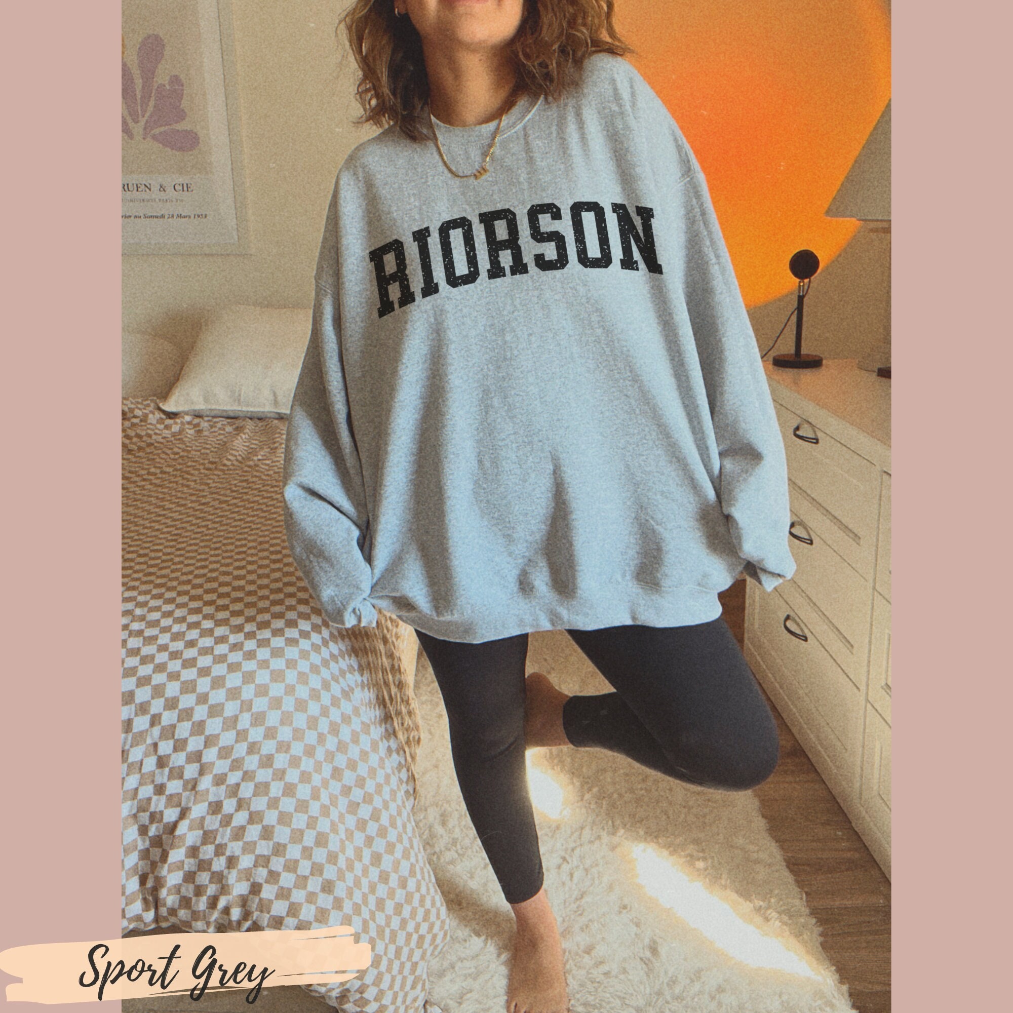 Grey college sales sweater
