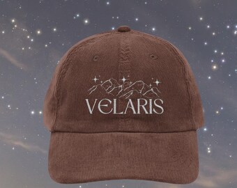 ACOTAR Vintage Corduroy Embroidery Cap SJM LICENSED merch Night Court hat Bat Boys fan club Velaris City of Starligh gift idea for her