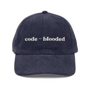 Code-Blooded Geschenk-Hut, Bestickte Programmierer-Cord-Kappe, Debug-Deploy-Repeat-Dev-Vibes, Software-Ingenieur-Hut Bild 3