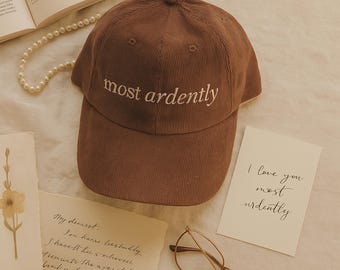 Most ardently hat Vintage bookish Embroidery Cap Pride and Prejudice Jane Austen merch bibliophile book club lover reading gift for her