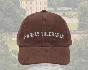 Barely tolerable hat Vintage bookish Embroidery Cap Pride & Prejudice Jane Austen merch bibliophile book club lover reading gift for her