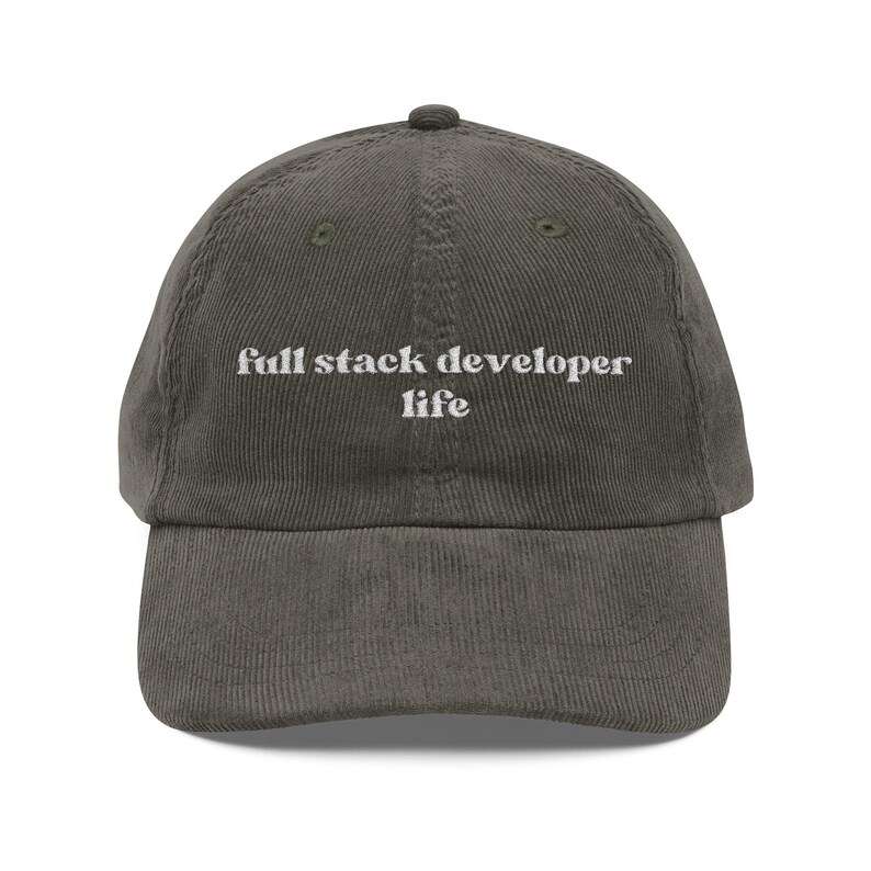 Full Stack Developer Life Full Stack Developer Gift Corduroy Hat for Software Engineer Coders image 2