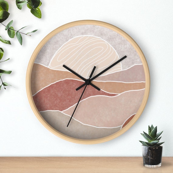 Boho Wall Clock Bohemian Wall Clock Retro Sunset Boho Summer Etsy