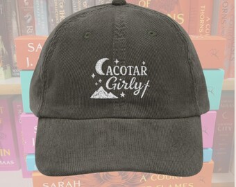 ACOTAR girly hat Sarah J Maas Velaris Vintage Corduroy Embroidery Cap Sjm Licensed merch Night Court gift for her Rhysand Bat Boys fan club