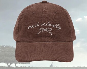 Most ardently hat Vintage bookish Embroidery Cap Pride and Prejudice Jane Austen merch bibliophile book club lover reading gift for her