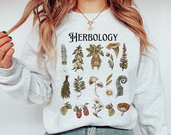 Herbology sweatshirt, Vintage Magic Wizard Plants sweater, Witchcraft School shirt, Botanical Herbology bookish book worm nerd gift