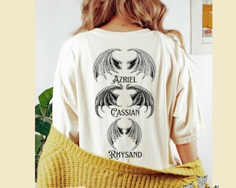 Bat Boys wings ACOTAR Comfort Colors® tee, Azriel Rhysand Cassian Illyrians of the Night Court shirt Bookish apparel gift, ACOSF SJM merch