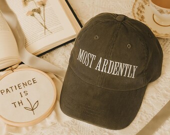 Most ardently hat Vintage bookish Embroidery Cap Pride and Prejudice Jane Austen merch bibliophile book club lover reading gift for her