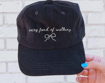 Very Fond of Walking hat Vintage bookish Embroidery Cap Pride & Prejudice Jane Austen merch book club lover reading librarian gift for her