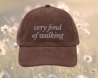 Very Fond of Walking hat Vintage bookish Embroidery Cap Pride & Prejudice Jane Austen merch book club lover reading librarian gift for her