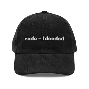 Code-Blooded Geschenk-Hut, Bestickte Programmierer-Cord-Kappe, Debug-Deploy-Repeat-Dev-Vibes, Software-Ingenieur-Hut Bild 4
