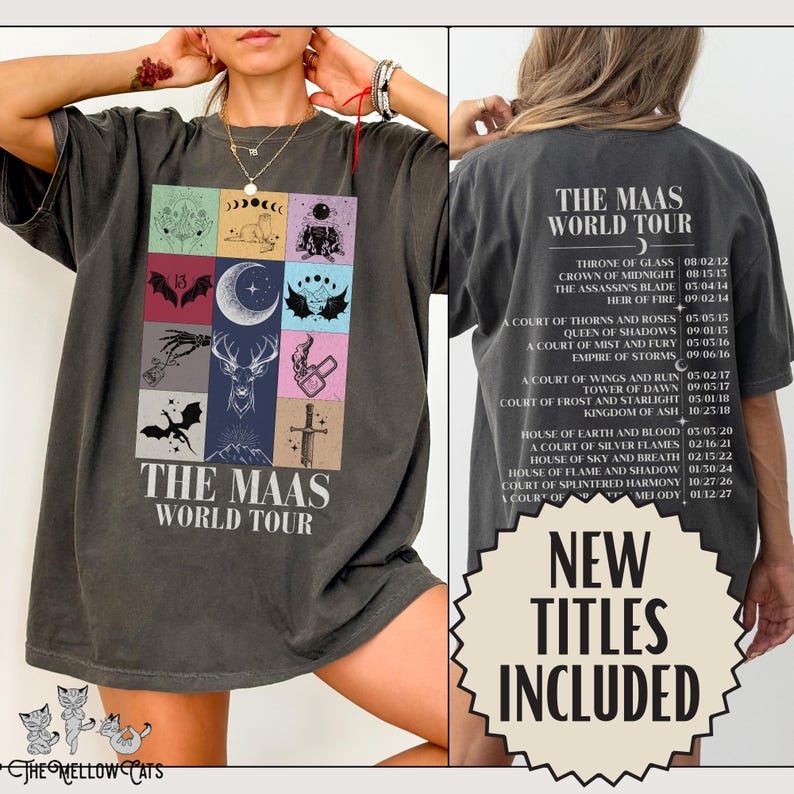 Maas World Tour Comfort Colors tee, TOG shirt ACOTAR merch bookish Fan Apparel Romantasy gift