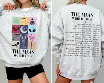 Sarah J. Maas World Tour Sweatshirt ACOTAR sweater Licensed TOG SJM merch Cassian & Nesta Bat Boys Rhysand Azriel Velaris Crescent City