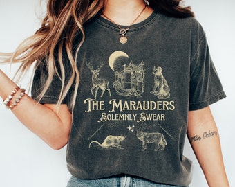 The Marauders Comfort Colors® tee, Wizard vintage retro shirt, Bookish tshirt, Book word nerd apparel gift, Magic Wizard Booktok merch