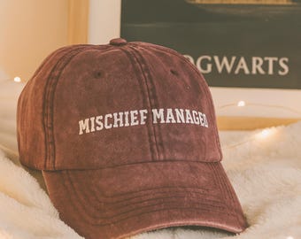 Mischief Managed Vintage Hat The Marauders Embroidered cap Moony Wizard Wizarding World Fan gift Bookish book lover hat booktok merch