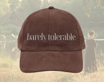 Barely tolerable hat Vintage bookish Embroidery Cap Pride and Prejudice Jane Austen merch bibliophile book club lover reading gift for her