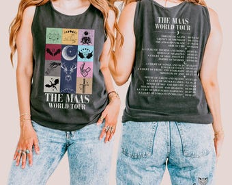 Maas World Tour Comfort Colors Tank Top Bookish merch, Romantasy book lover tee
