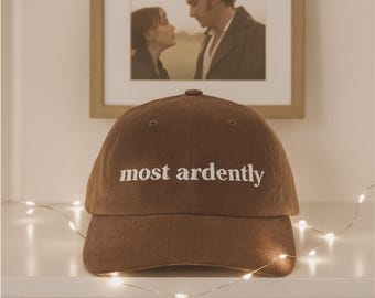 Most ardently hat Vintage bookish Embroidery Cap Pride & Prejudice Jane Austen merch gift bibliophile book club lover reading gift for her