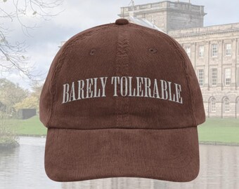 Barely tolerable hat Vintage bookish Embroidery Cap Pride & Prejudice Jane Austen merch bibliophile book club lover reading gift for her