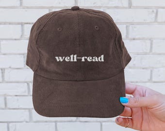Well read hat hat Vintage Well read woman bookish Embroidery Cap booktok merch Book worm club lover hat reading gift idea for her reader