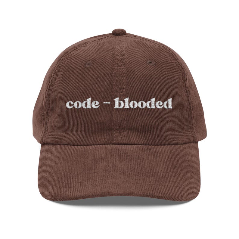 Code-Blooded Geschenk-Hut, Bestickte Programmierer-Cord-Kappe, Debug-Deploy-Repeat-Dev-Vibes, Software-Ingenieur-Hut Bild 1