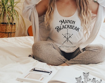 Manon Blackbeak tank top OFFICIALLY LICENSED Sarah J. Maas Merch SJM Tog Throne Of Glass The Thirteen Aelin Galathynius Abraxos booktok