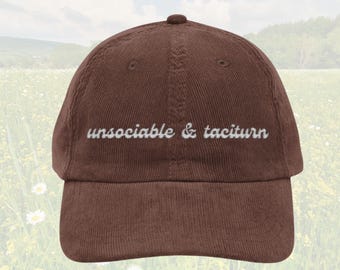 Unsociable and taciturn Darcy hat Vintage bookish Embroidery Cap Pride & Prejudice Jane Austen merch book club lover reading gift for her