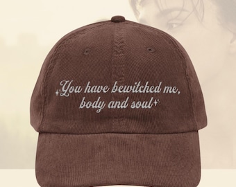 You have bewitched me body and soul mr Darcy hat Vintage bookish Embroidery Cap Pride and Prejudice Jane Austen merch classic lit Darcy gift