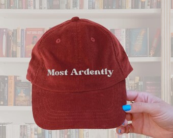 Most ardently hat Vintage bookish Embroidery Cap Pride & Prejudice Jane Austen merch gift bibliophile book club lover reading gift for her