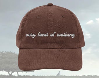 Very Fond of Walking hat Vintage bookish Embroidery Cap Pride & Prejudice Jane Austen merch book club lover reading librarian gift for her