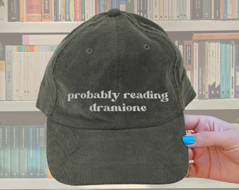Probably reading dramione hat Vintage bookish Embroidery Manacled Cap booktok merch Dramione fan fic book club lover reading gift for her