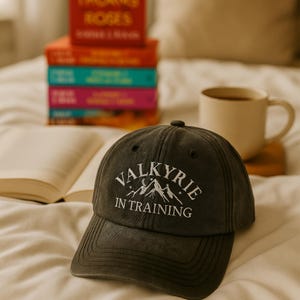 Valkyrie In Training ACOTAR hat Nesta Archeron Lady Death Vintage Embroidery Cap SJM LICENSED Merch Sarah J Maas gifts Bookish dad hat