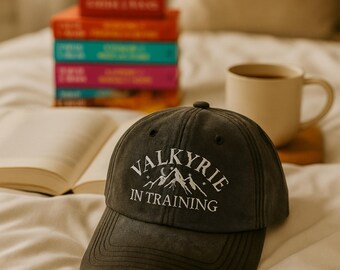 Valkyrie In Training ACOTAR hat Nesta Archeron Lady Death Vintage Embroidery Cap SJM LICENSED Merch Sarah J Maas gifts Bookish dad hat