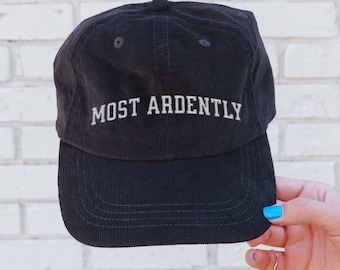 Most ardently hat Vintage bookish Embroidery Cap Pride and Prejudice Jane Austen merch bibliophile book club lover reading gift for her