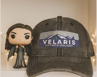 Velaris City of Starlight ACOTAR hat The Night Court Bat Boys Vintage Embroidery Cap SJM LICENSED Merch Sarah J Maas gift Bookish dad hat