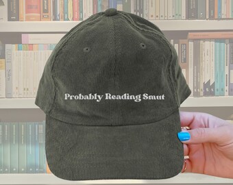 Probably reading smut reader hat Vintage bookish Embroidery Cap booktok merch Book worm hat Spicy book club lover reading gift idea for her