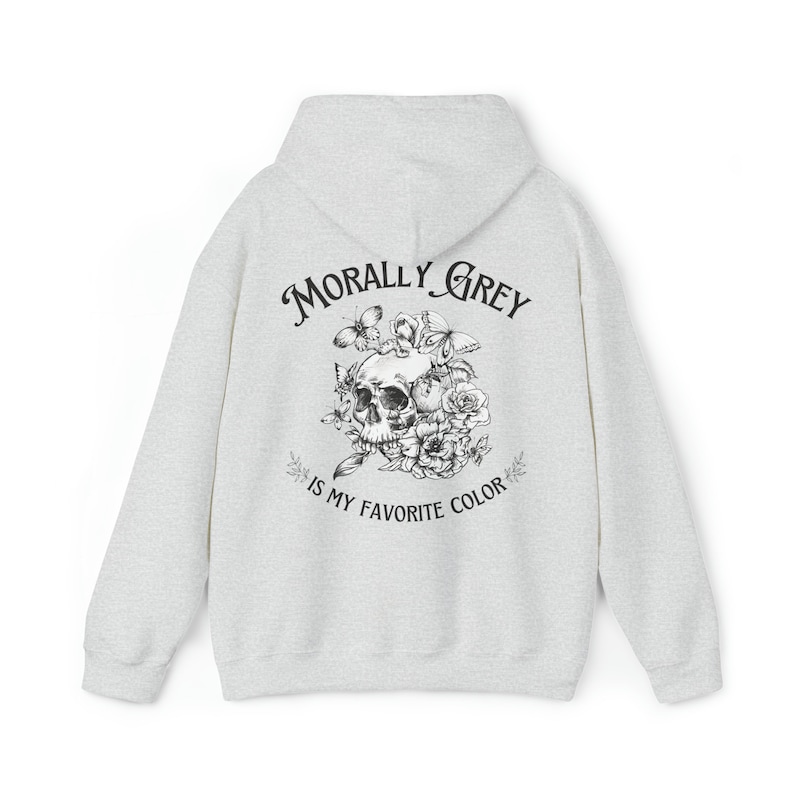 Moreel grijs is mijn favoriete kleur Hoodie Dark Academia kleding lezen sweatshirt Booktok Bookish trui Book Lover cadeau Smut Spicy Smutty afbeelding 8