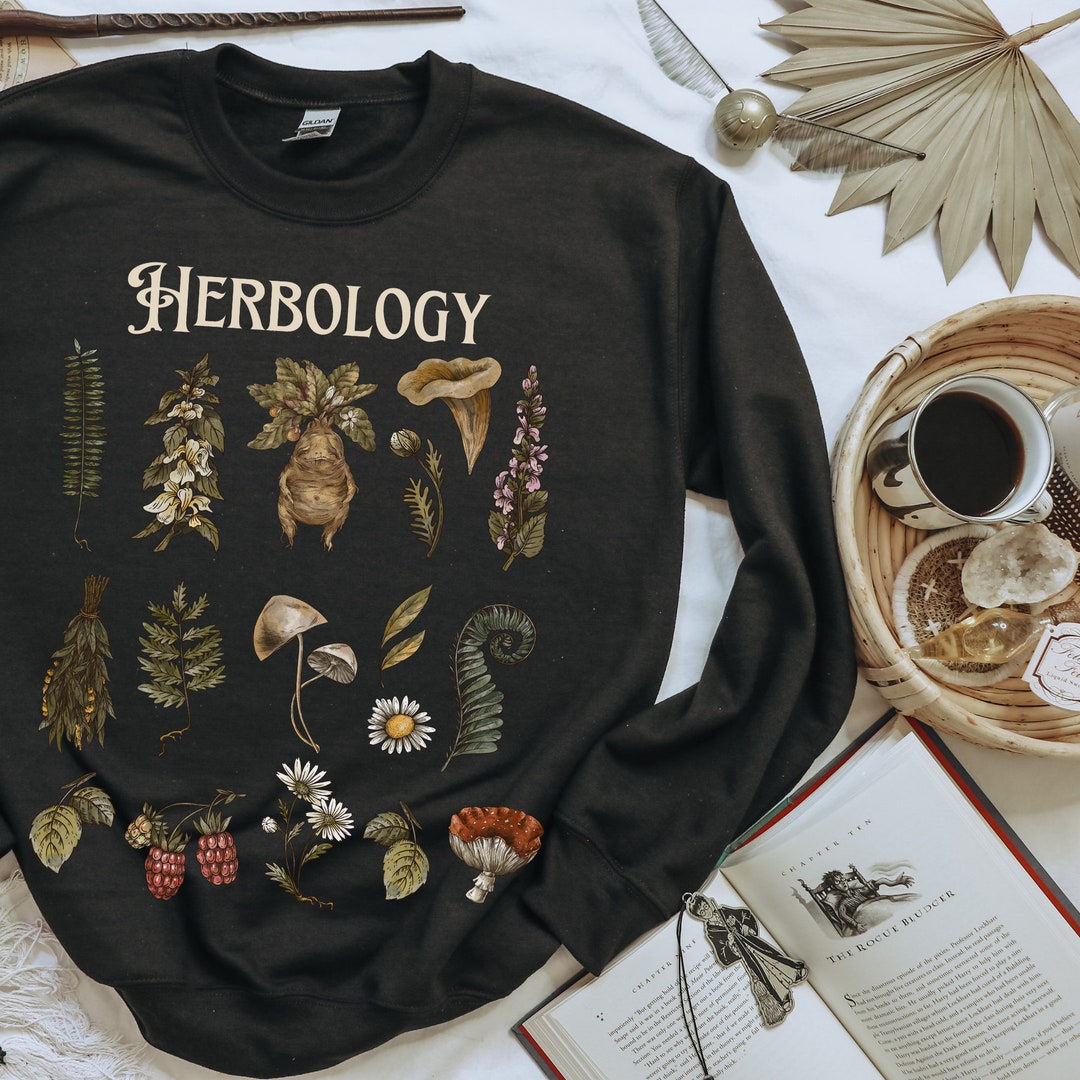 Herbology Sweatshirt, Magic Wizard Plants Sweater, Witchcraft School Shirt, Botanical Herbology