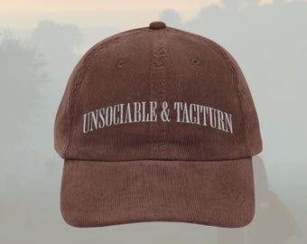 Unsociable and taciturn Darcy hat Vintage bookish Embroidery Cap Pride & Prejudice Jane Austen merch book club lover reading gift for her
