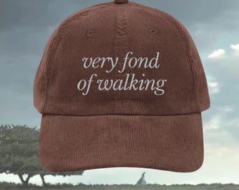 Very Fond of Walking Hat Pride and Prejudice Gift Vintage Style Bookish Quote Hat Jane Austen Lover Literary Fashion Reader Accessory
